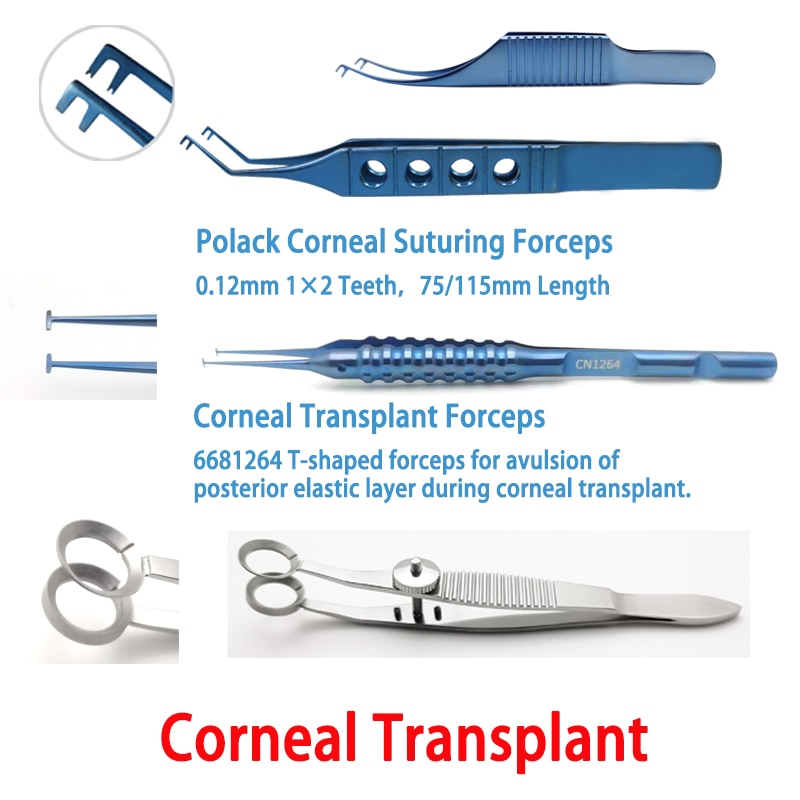 Polack Corneal Suturing Forceps  Corneal Transplant Forceps Corneal Trephine  