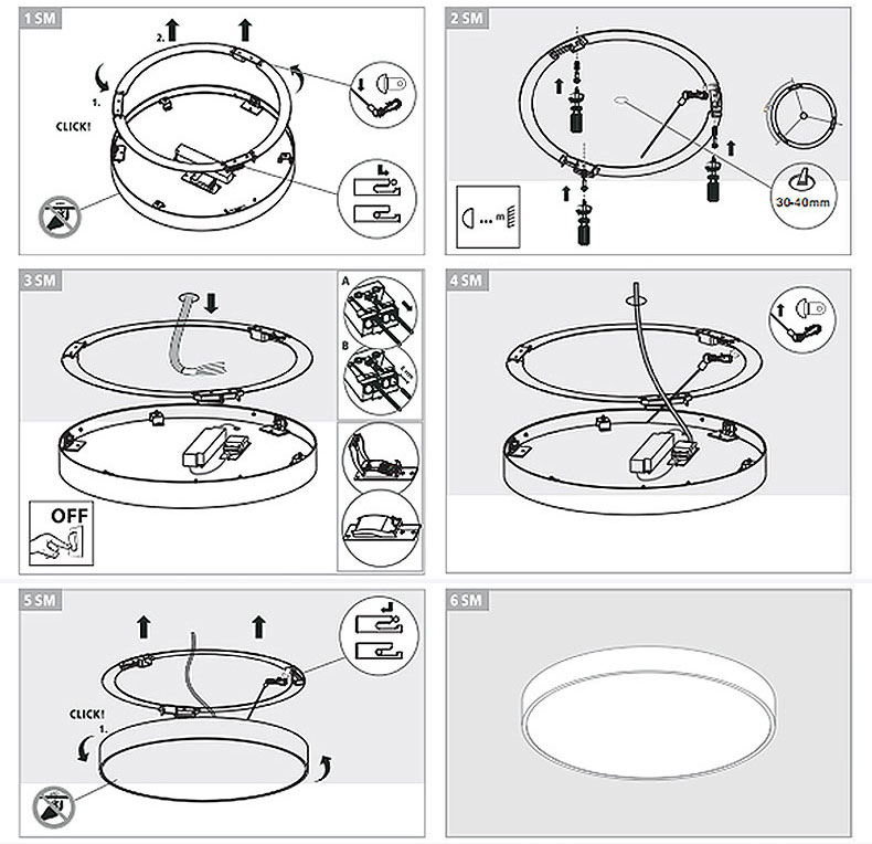 modern surface mount dimmable round led ceiling lights for living room installation