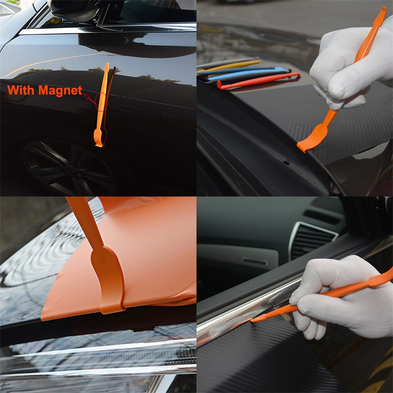 FOSHIO 32PCS Vinyl Auto Wrap Magnetic Stick Squeegee Carbon Fiber Foil Film Vehicle Window Tint Tool Set with Storage Bag FOSHIO Vinyl Wrap Magnetic Stick Squeegee Vehicle Window Tint Tool Set