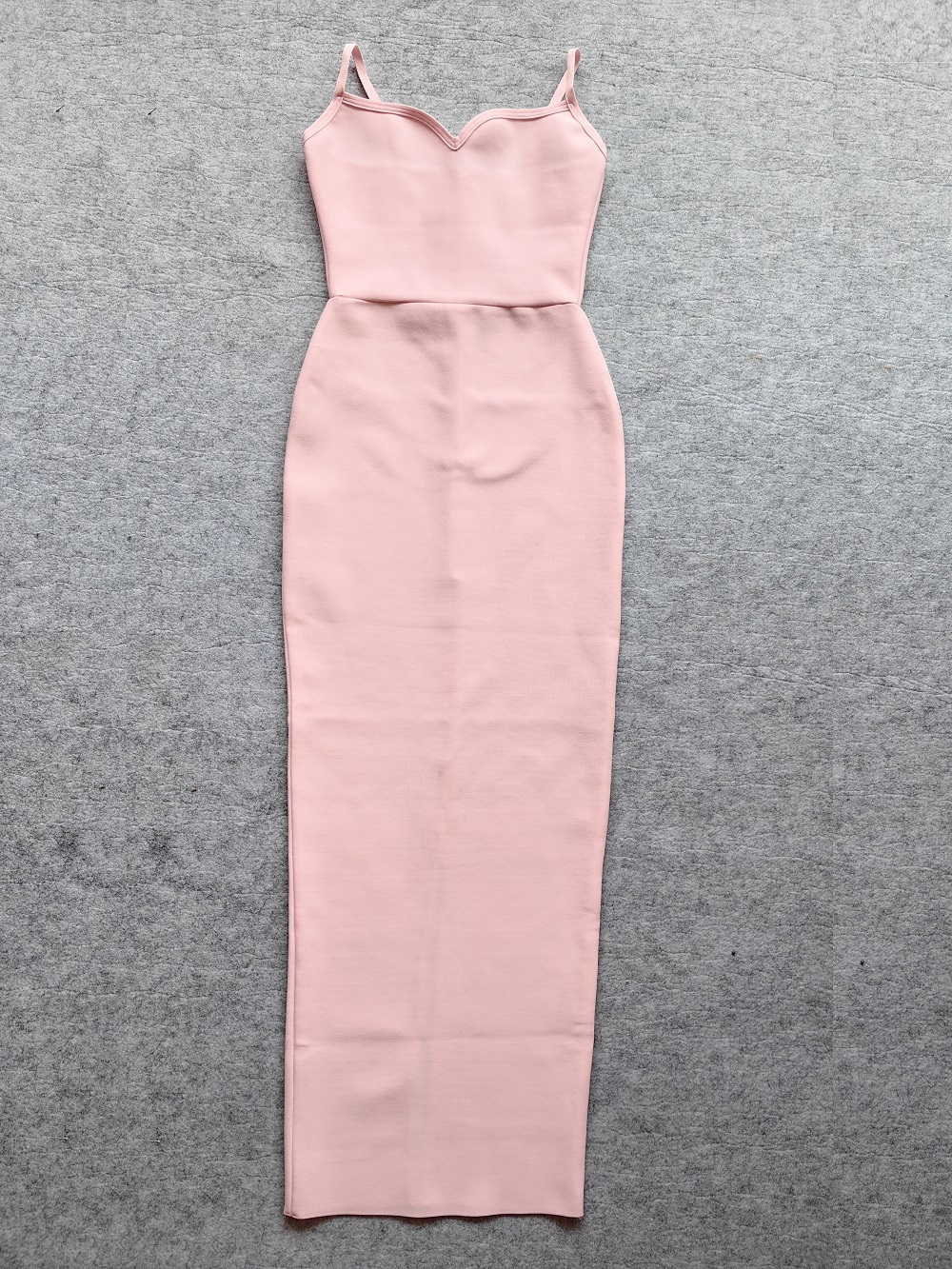 BEAUKEY Sexy High Quality V Sexy Pink Bandage Evening Dress Women Long Split Spaghetti Adjustable Maxi Dress Bodycon Midi Luxury