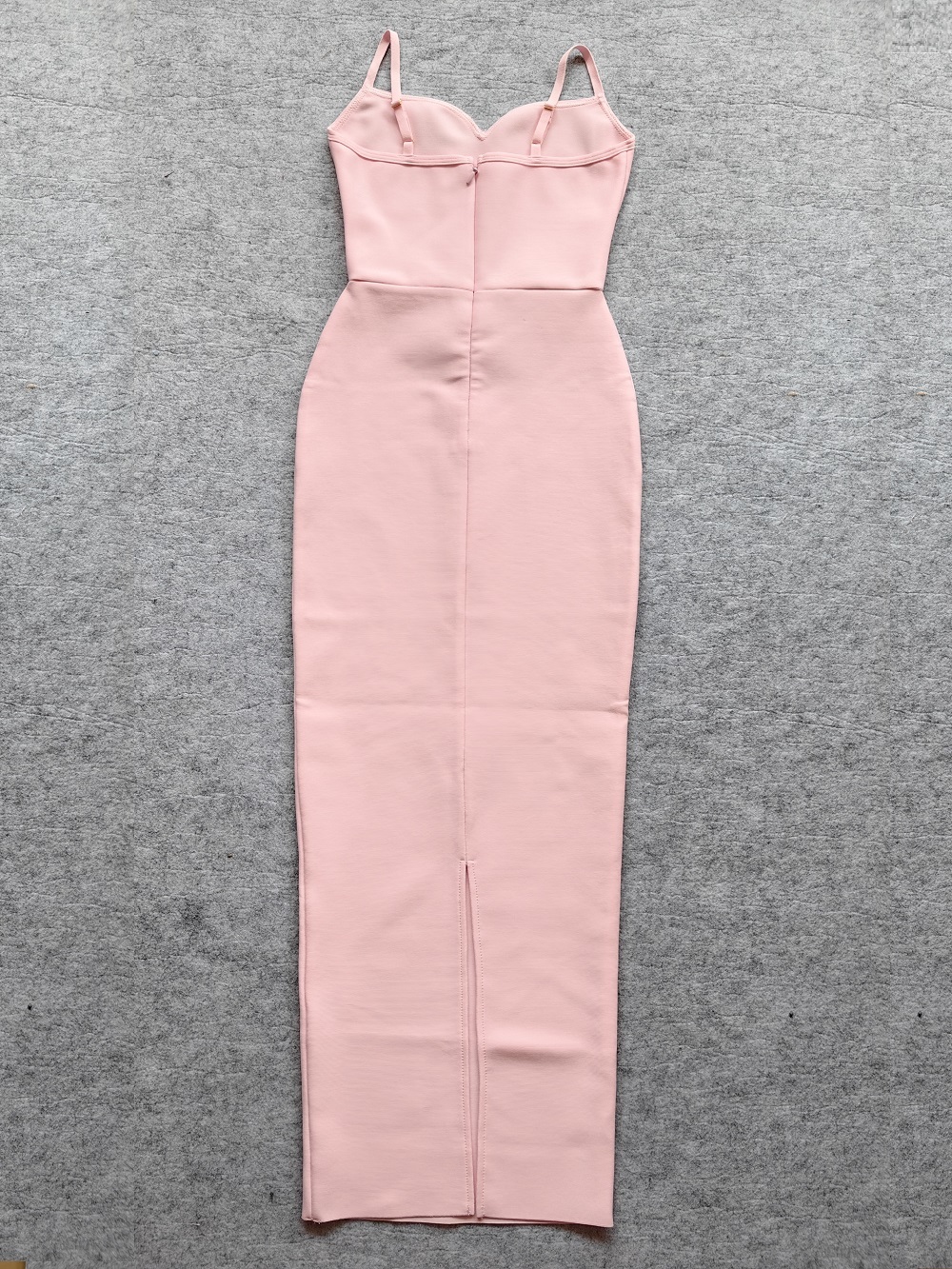 BEAUKEY Sexy High Quality V Sexy Pink Bandage Evening Dress Women Long Split Spaghetti Adjustable Maxi Dress Bodycon Midi Luxury