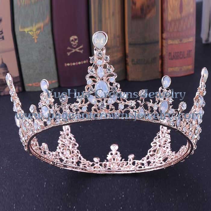 Rose Gold Full Round Wholesale Pageant Crowns And Wedding Tiaras