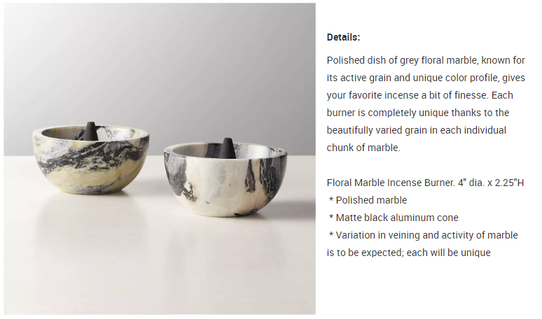 Incense Burner Hand Polished Floral Marble Aluminum Eco-friendly Mail Packaging Europe Chinese with Matte Black Marble Incense Stick Burner Natural Stone-Casamarbury Marble Incense Holder,Modern Incense Holder,Incense Stick Holder,Marble Incense Burner,Stone Incense Holder