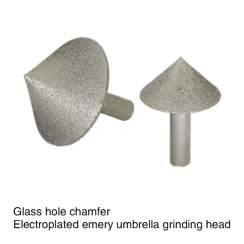 Umbel-shaped electroplated emery grinding head glass bore chamfering wheel Ceramic hole chamfer reamer  