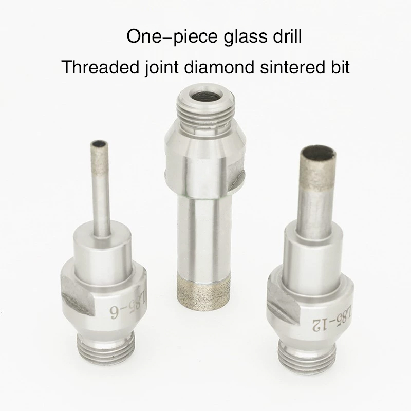 Threaded glass bit one-piece open hole drill drill bronze sintered bit diamond drill  