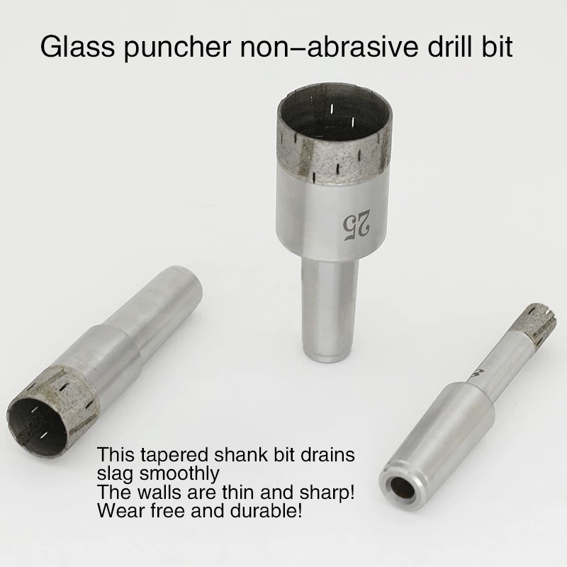 Drilling machine Non-abrasive emery bit Sharp and durable with teeth drilling bit Glass drilling machine taper shank drill bit  