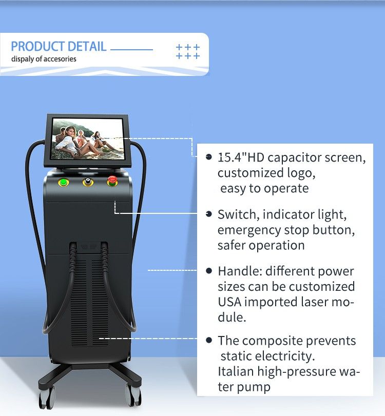 Three Wavelength 808 755 1064 nm Diode Laser Hair Removal Machine Permanent Painless Quick Safe Hair Remove 2 Handles Large Touch Screen Beauty Salon Use For Sale Three Wavelength 808 755 1064 nm Diode Laser Hair Removal Machine laser hair removal machine cost,hair removal device,hair removal machine
