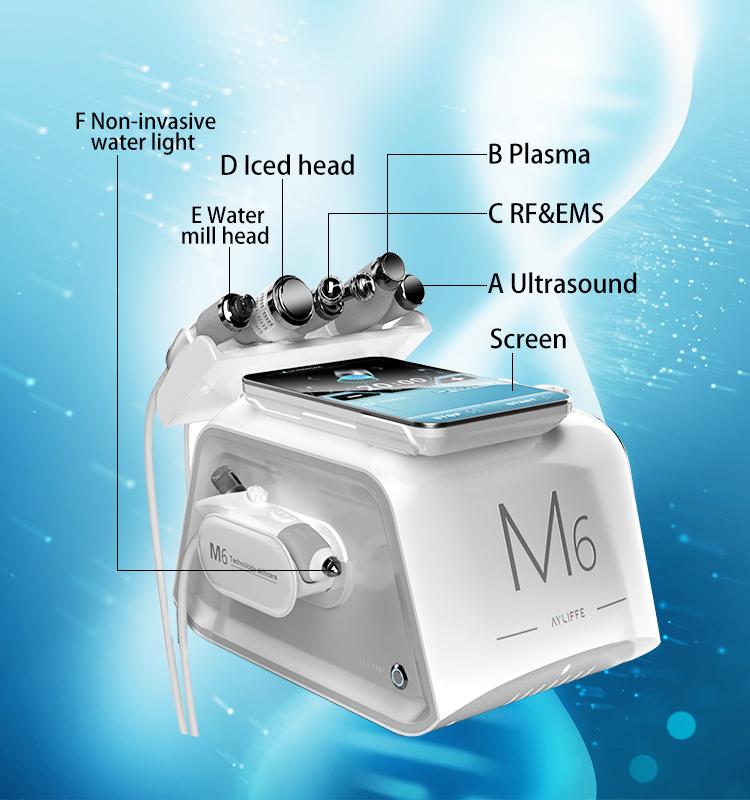 6 In 1 Hydra Microdermabrasion Oxygen Jet Peel RF Ultrasound Water Dermabrasion Machine For Skin Care Face Cleaning Anti Aging Facial Lifting Beauty Equipment 6 In 1 Hydra Microdermabrasion Facial machine M6 hydra facial machine,hydrafacial machine,hydrafacial machine professional
