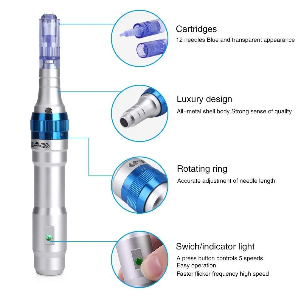 Dr. Pen A6 Accessories Parts Skin Care Tool Kit Professional Microneedle Wireless Wired Derma Auto Pen For Face And Body 5 Cartridges 3pcs 16 pin 3pc 36pin Professional Microneedle Wireless Wired Derma Auto Pen A6 - Honkay derma pen a6,microneedle pen,microneedling pen