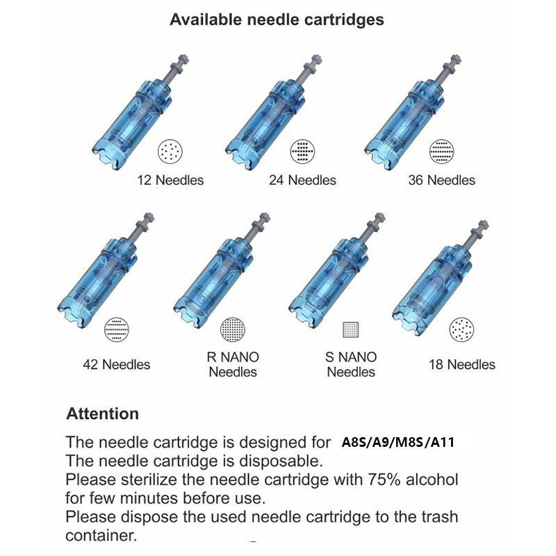 Dr. Pen Ultima A8S/M8S/A9/A11 Original Manufacturer Replacement MTS Needles Cartridges,11/16/24/36/42 Pins Round Nano Bayonet Dr Pen A8S M8S A9 A11 Needle Cartridges Original Manufacturer - Honkay MTS Needles Cartridges,Dr Pen A8S M8S A9 A11 Needle Cartridges