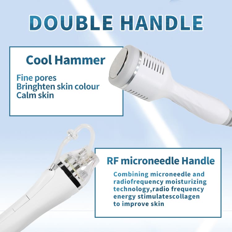 Portable 2 in 1 Fractional RF Microneedle Machine RF Radio Frequency Microneedling Equipment Facial Tightening Neck Lifting Stretch Marks Removal 2 in 1 Cold Hammer RF Microneedle Rf Machine | Honkay radio frequency microneedling,microneedling with radiofrequency,microneedle rf