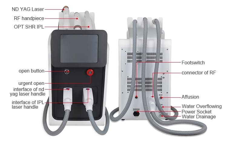 Portable 3 in 1 multifunctional Beauty Machine IPL Laser Hair removal RF pico laser Carbon Peeling Q Switched Nd YAG Laser Pigment Tattoo Removal Equipment Portable 3 in 1 RF ND Yag Laser Ipl Hair Removal Machine professional ipl machine,ipl laser hair removal machine,ipl machine