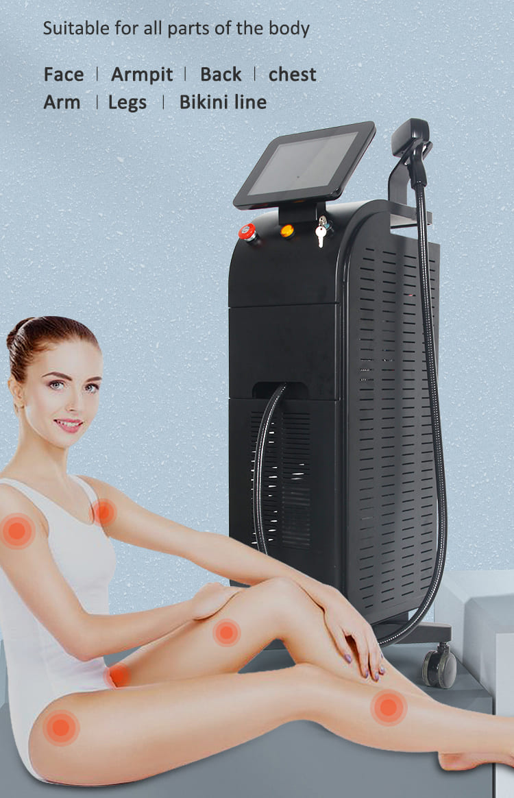 Black 600W diode laser 808nm hair removal machine for skin tightening hair removal Professional Hair Removal Machine | Honkay hair removal machine,hair removal device,laser hair removal machine cost