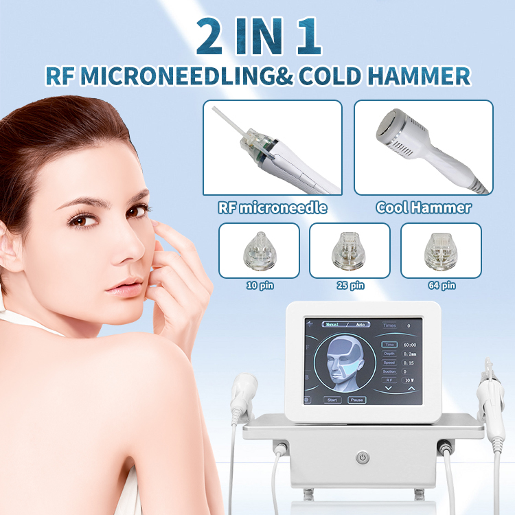 Gold Radio Frequency Microneedle Rf Equipment Fractional Stretch Marks Removal Beauty Machine With Cold Hammer Rf Microneedle Machine 2 in 1 Rf Microneedling Machine for Sale | Honkay rf microneedle machine,rf microneedling machine for sale,scarlet rf machine price