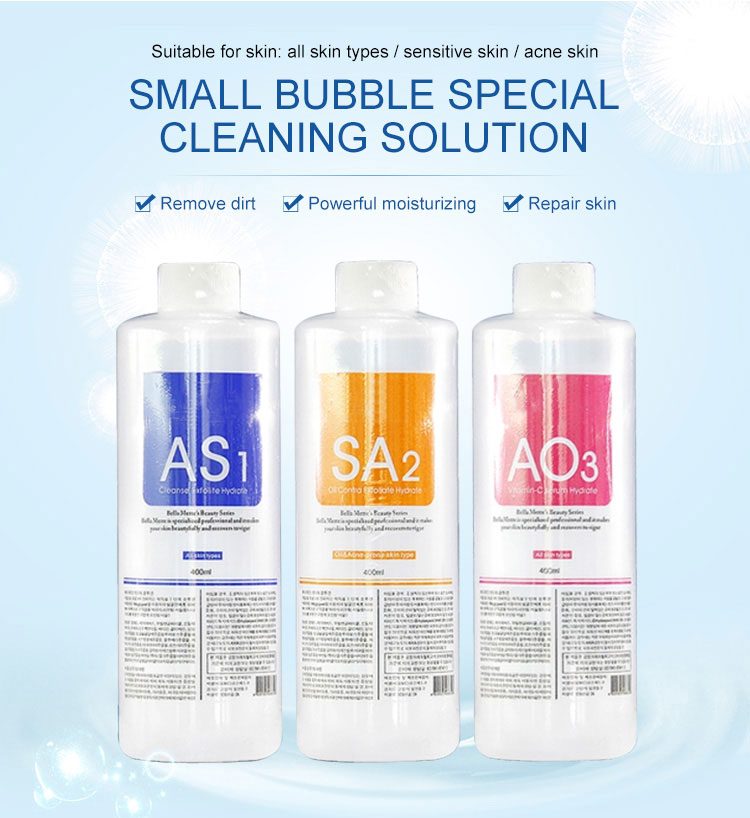 AS1 SA2 AO3 Peeling Solution Facial Cleaning Aqua Water Peeling Solution For Hydra Dermabrasion Machine Small Bubble Special Cleaning Solution small bubble sptcial cleaning solution