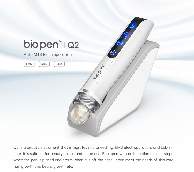 Brand New Electroporation Bio Pen Q2 LED Light Therapy Microneedling Derma Pen for Skin Care New Derma Bio Pen q2 with Red Blue Light - Honkay derma stamp pen,derma bio pen,bio pen q2