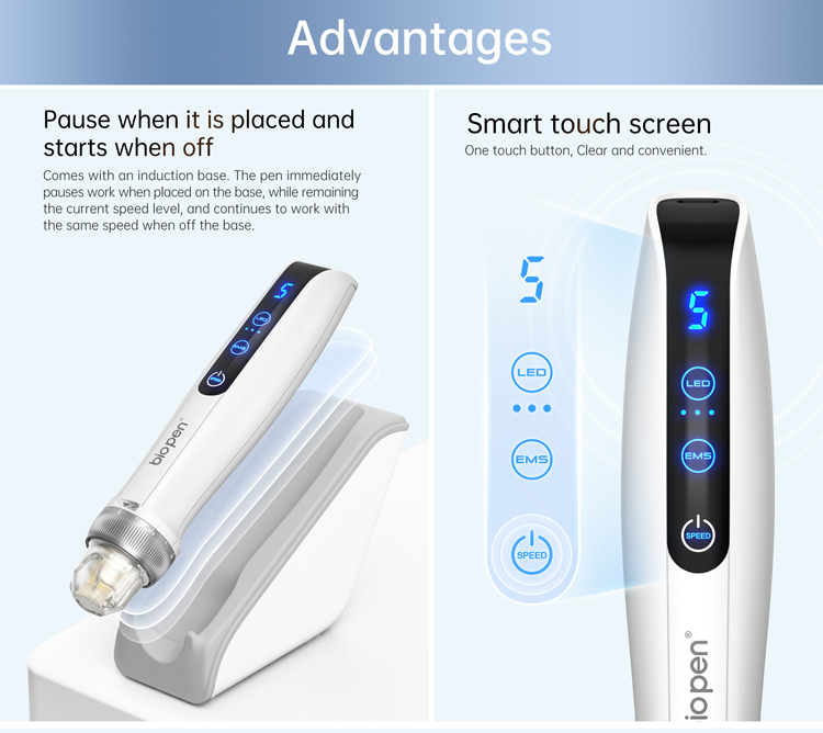 Brand New Electroporation Bio Pen Q2 LED Light Therapy Microneedling Derma Pen for Skin Care New Derma Bio Pen q2 with Red Blue Light - Honkay derma stamp pen,derma bio pen,bio pen q2