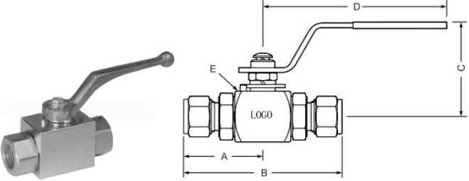 ASTM A105 7250 PSI female thread hydraulic ball valve