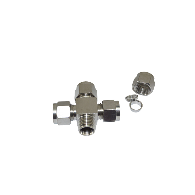 stainless steel 304 316 high pressure double ferrules cross fitting