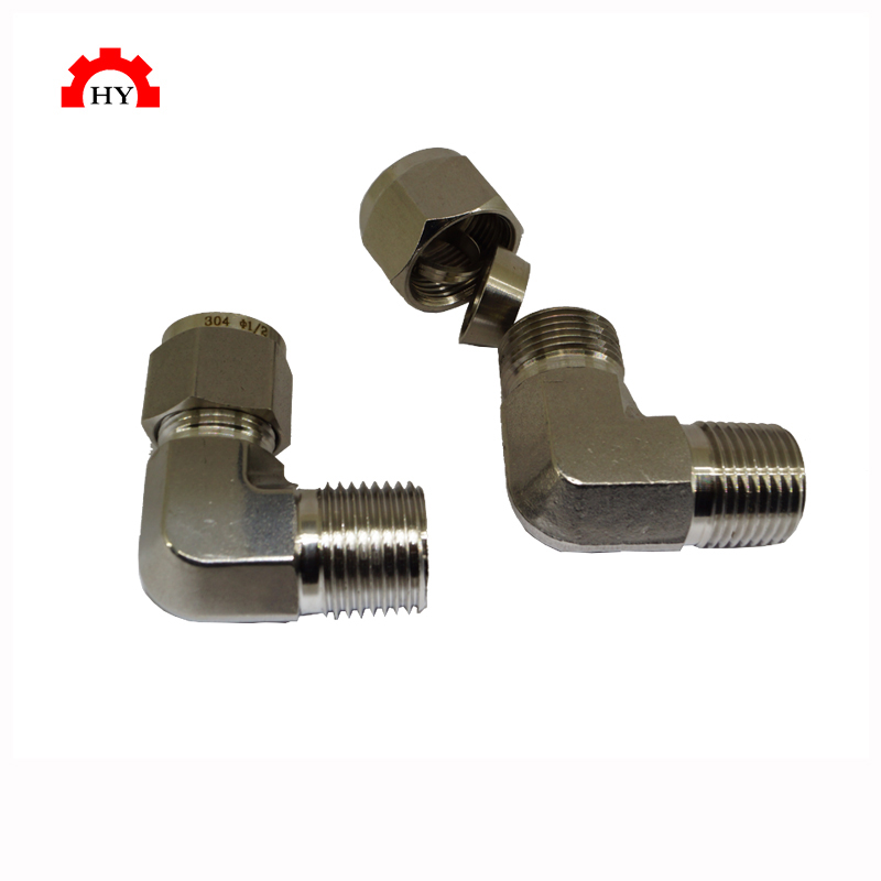 90 degree stainless steel compression tube fitting male elbow