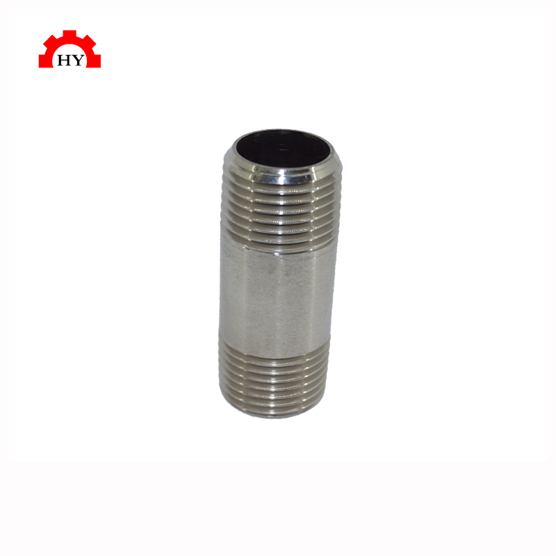 Stainless steel 304 316 double thread pipe nipple