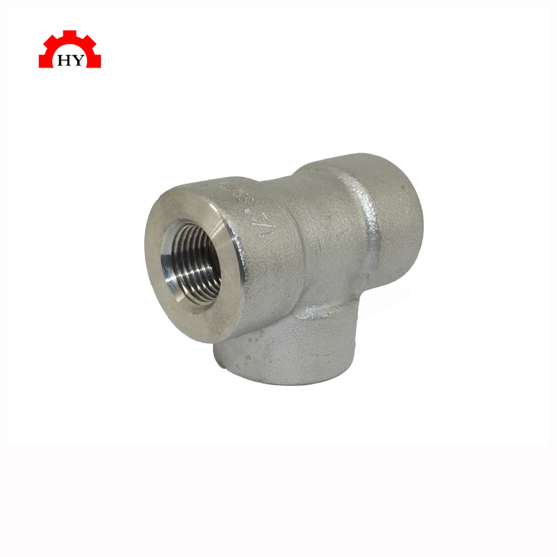 Sch80 forged stainless steel 304 316 ASTM A105 female thread tee