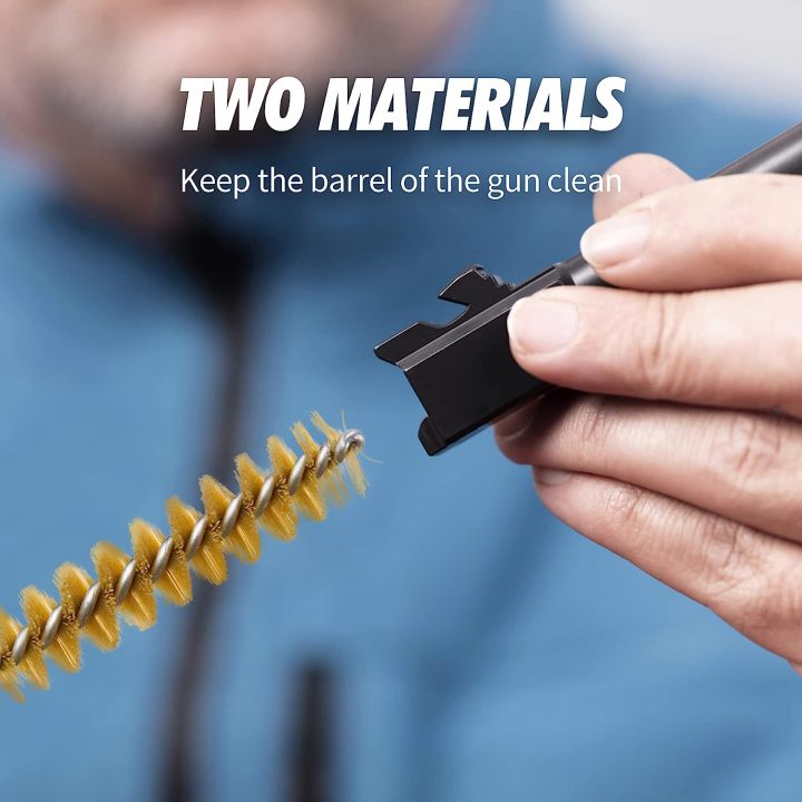 2 Set 9mm / .45 cal Handgun Cleaning Kit Bronze Nylon Bore Brush with Nylon Cleaning Rod  