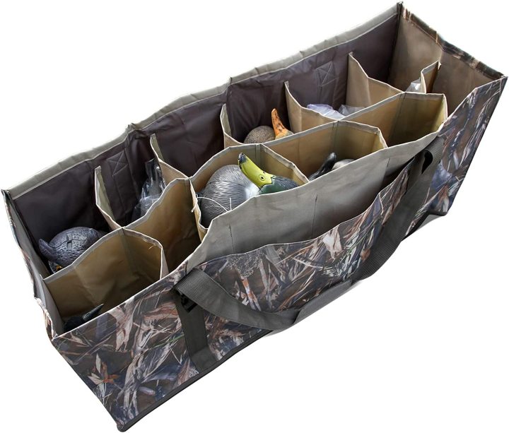 Camo Duck Decoys Bag 12 Slot with Adjustable Shoulder Strap Waterfowl Hunting Camouflage Printing Camo Duck Decoys Bag 12 Slot with Adjustable Shoulder Strap duck decoy bag