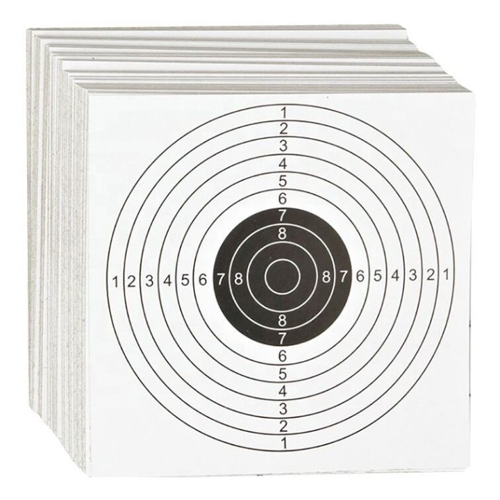100 Pcs Paper Targets, 5.5"x5.5" (14 x14 cm) BB Gun Target Paper for Pellet Trap Target Holder,10 Rings(White)  