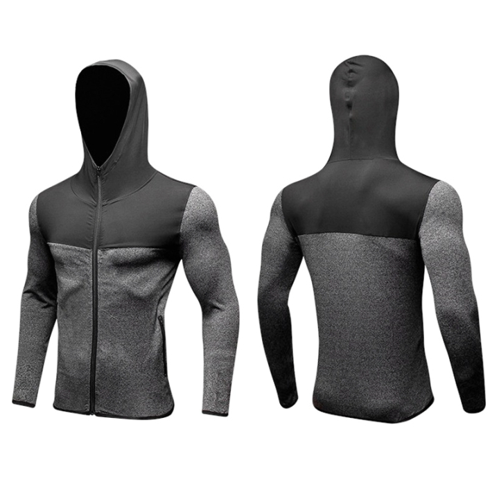 Quick Dry Zipper Hooded Workout Coats custom hoodie jackets Men Fitness Jackets A14 Wholesale Customized  
