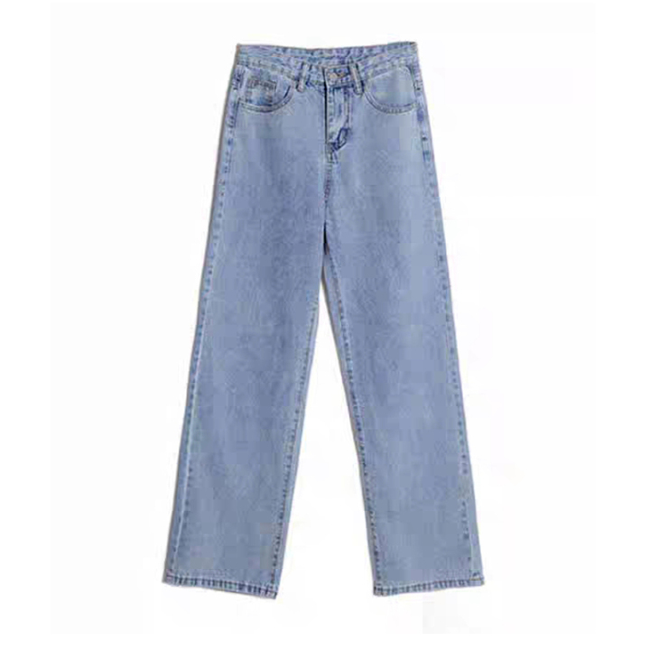 New high waist women loose wide-leg pants fashion sky blue  for women trousers  