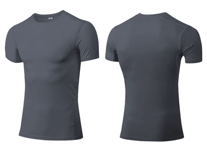 Men Gym Training Clothing T-Shirt Soft Sweat Fast Dry Short Sleeve Compression top OEM and ODM Custom Football T-Shirt Sports Wear  Training clothing