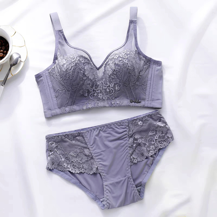 Hot Big Cup Lace Floral Bra And Panty Sets Sexy Beautiful Women Latest Girls Push Up Sexy Lingerie Bra  