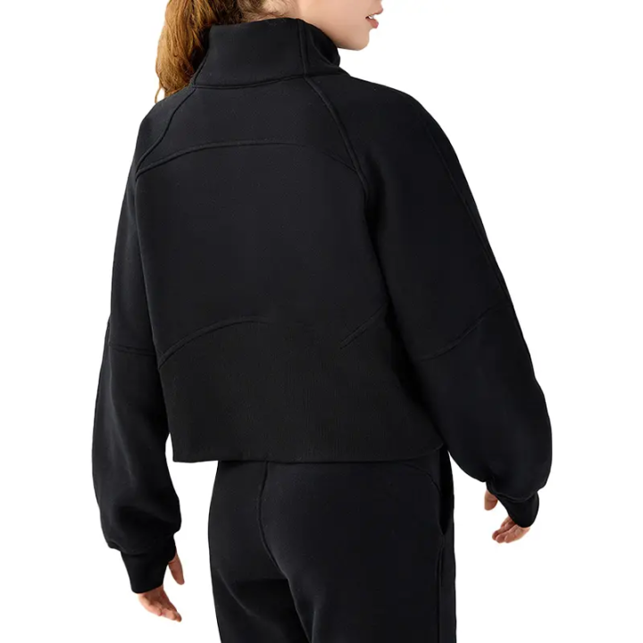 Half Zipper Turtleneck Sports Hoodie With Pockets Wear Warm Fleece Thick Pullover custom hoodie jackets  custom hoodie jackets