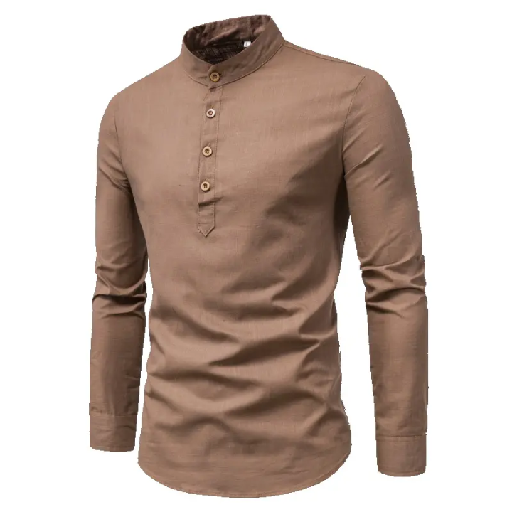 Wholesale casual colorful button down long sleeve Men's cotton Polo shirt  