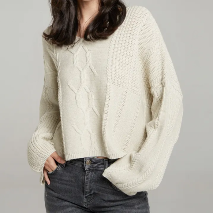 Women round neck drop shoulder cable women knit pullover sweater knitted clothes Latest Latest  