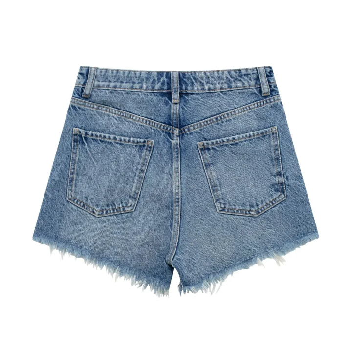Women ripped denim jeans denim shorts Custom Logo Print or Embroidered Sweatpants Shorts cotton Gym wear Short pants  short pants