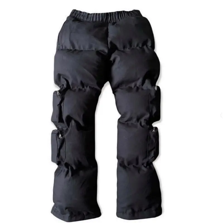 Men trousers Elastic Waist Winter trousers Thermal-Insulated Down Pants  trousers,trousers