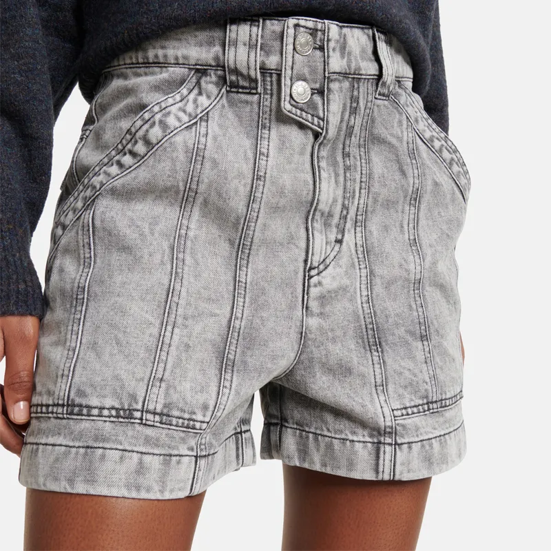 Summer women high waist jeans vintage denim shorts Custom Logo Print or Embroidered Sweatpants Shorts cotton Gym wear Shorts