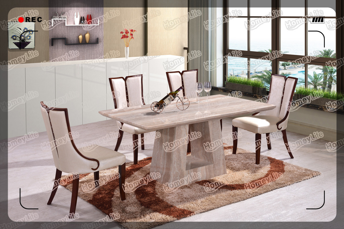 Fixed Top Rectangular Square Marble Dining Table HT01#
