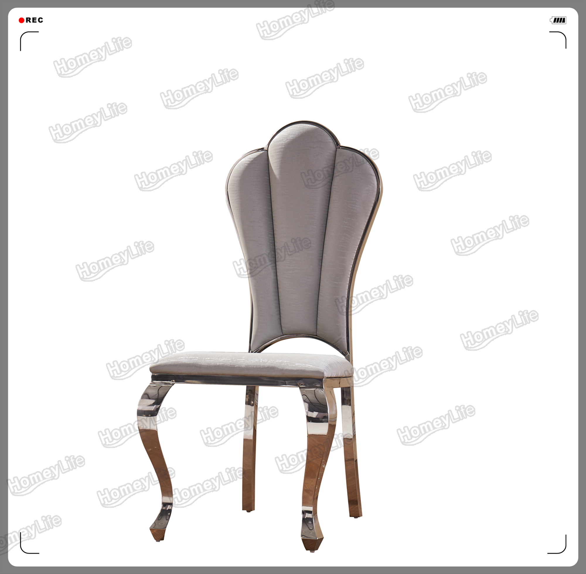 Stainless steel frame with PU leather cushion dining chair HC16#