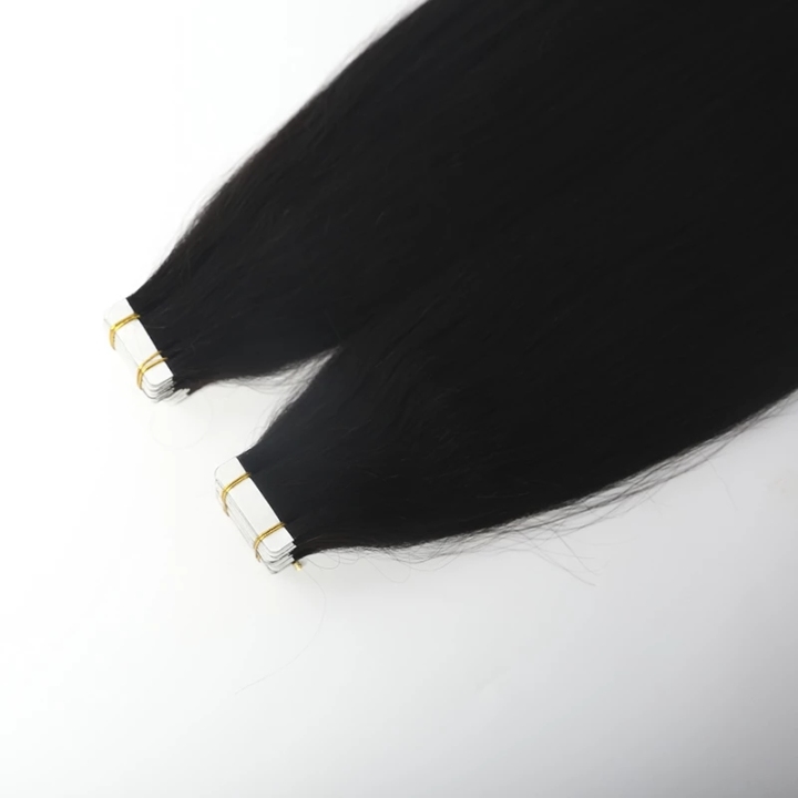 Human Hair Brazilian Yaki Kinky Straight Tape In hair Extensions   Tape in Human Hair Seamless Bleach Blonde 