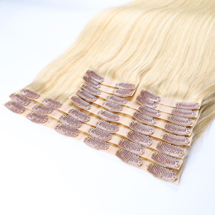 MARION HAIR PU seamless Clip In Piano Blonde Brazilian Remy Human Hair Extension Clip in Hair Extensions 100% Human Hair 