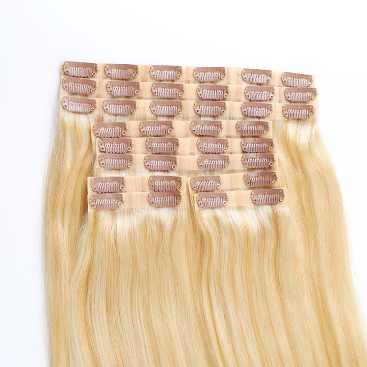 MARION HAIR PU seamless Clip In Piano Blonde Brazilian Remy Human Hair Extension Clip in Hair Extensions 100% Human Hair 