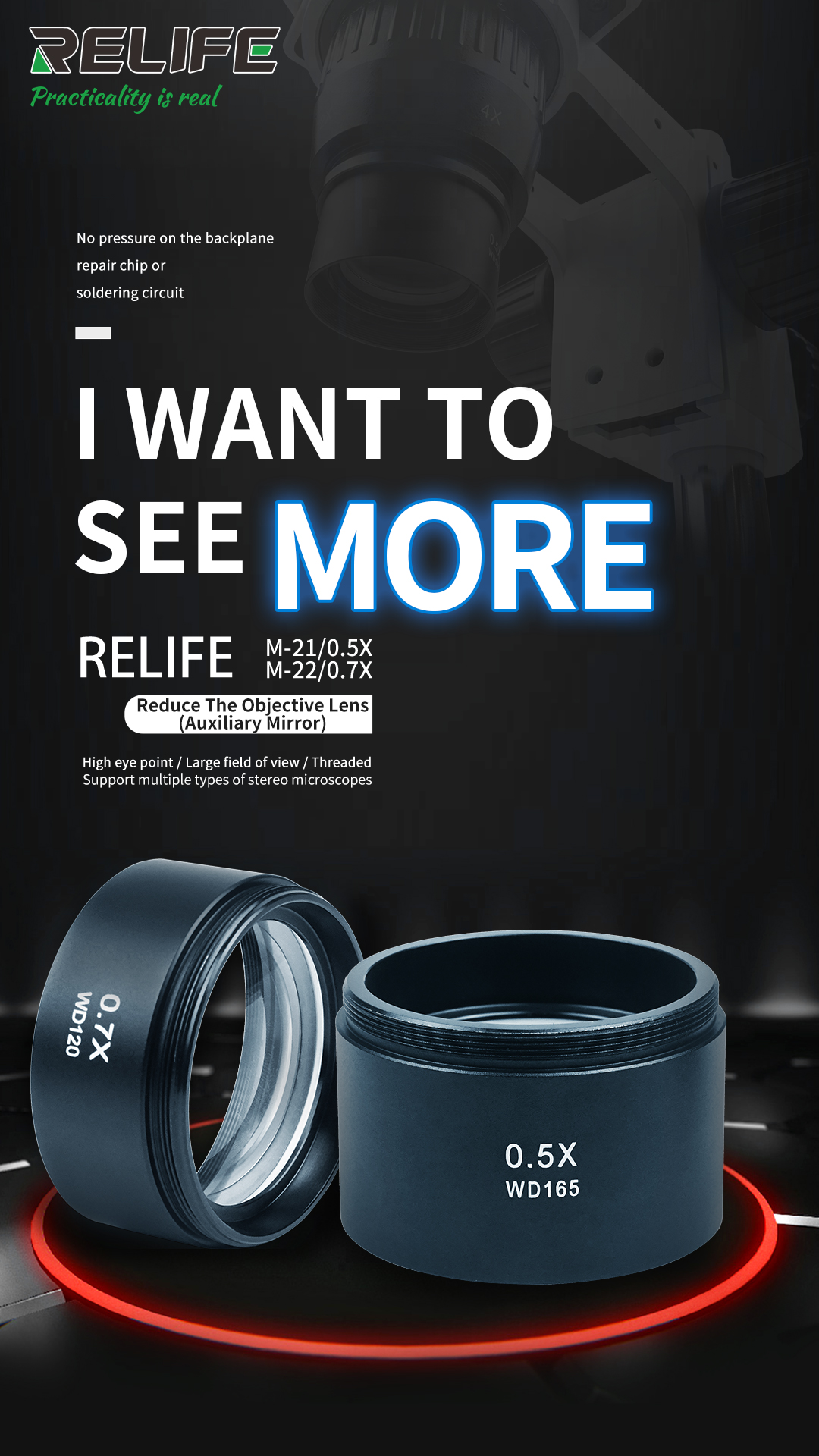 RELIFE M-21 0.5x Auxiliary Lens reife M-21 0.5x Auxiliary Lens
