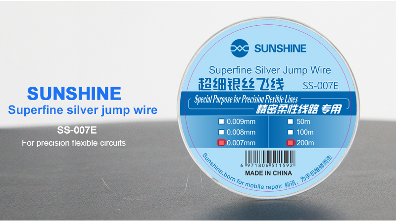 SUNSHINE SS-007E Silver Jump Wire 200M 0.007MM sunshine SS-007E Silver Jump Wire 200M 0.007MM