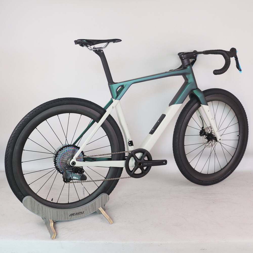 0218 chameleon and Gray Matte Paint 13 Speed Full Bike Disc Gravel