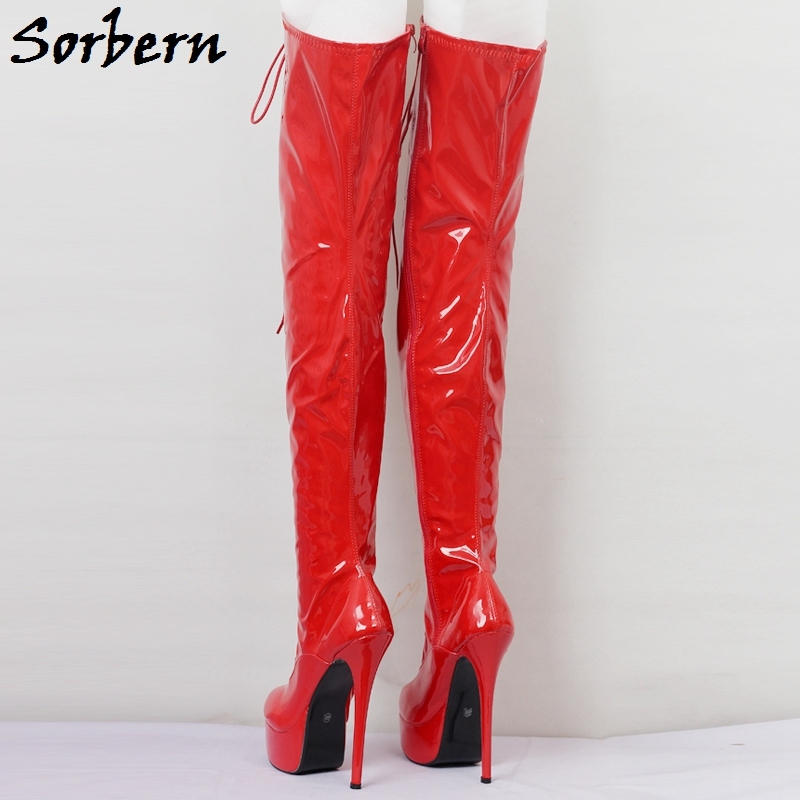 Sorbern Mid Thigh High Boots Sissy Boy Women Customized Wide Fit Legs