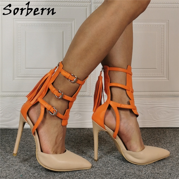 heels with tassels on back