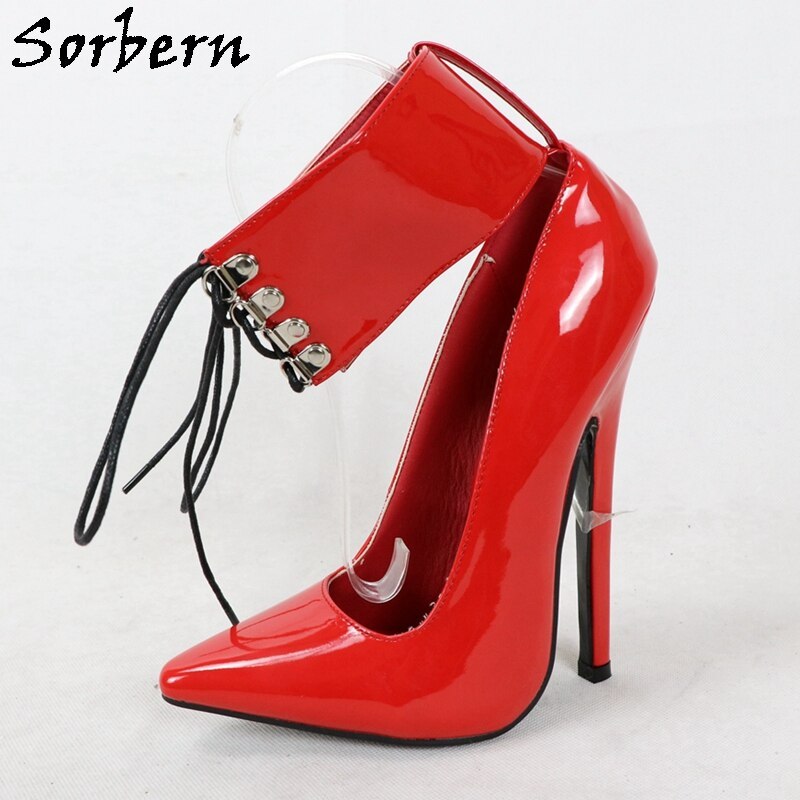 Sorbern Sexy 18Cm High Heel Women Pump Fetish Shoes Pointed Toe Ankle ...